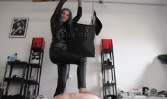 Short but intense TRAMPLING session by Mistress Lilli Bayle