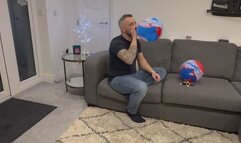 JL blowing up marble balloons