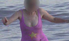 smiley swimsuit transparent when wet