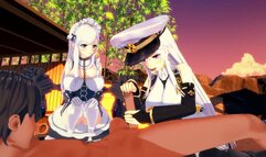 Azur Lane Threesome - Belfast x Enterprise - 3D Hentai