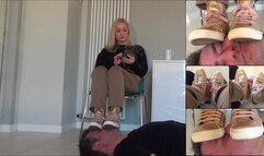 GODDESS KALYPSO - Your face is my floor - Human footstool in sneakers and socks - PART 1: Sneakers - REMASTERED