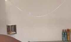 Naked Eating pizza & wings in the shower & puking loud on myself