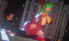 Gothic girl with a growing dick was surprised