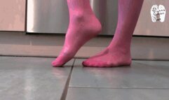 Food under pink nylons