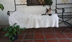 With my legs crossed I let my flip-flops and high heels dangle from my feet (3)