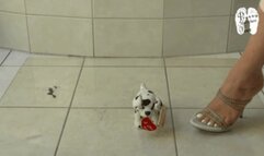 Stuffed Toy under High Heel Mules