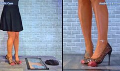 Trample Games 2: Tap Out or Passs Out - Piercing The Cum From His Balls Between My Spikey Stilettos - Split Cam