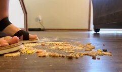 European Beauty (19) Crushes Vanilla Wafers in Sexy Wedge Sandals