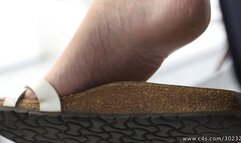 Beauty feet slippers dangling, feet sole admiration feet fetish