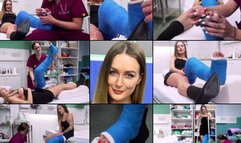 Elena LLC Crutching at the Physiotherapist's Office with Toe Play (in HD 1920X1080)