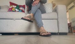 Flip flop coworker facetime jerk off instruction