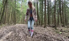 White Socks in Mud, Knee High White Socks in Mud, Wet Socks, Messy Socks, Socks Stuck in Mud