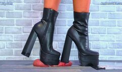 Trampling The Cum From His Broken Balls Under My Chunky Platform Boots - Bug Cam