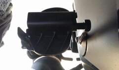 Teenie dares getting crushed by bike pedals