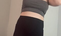 Teasing you by stripping and twerking while pregnant