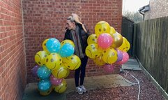 Tightly inflated balloons cigarette popping