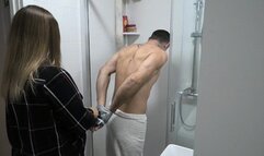 Slave in the bathroom on his knees ORDER d