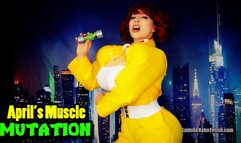 April’s Muscle Mutation - Mutagen Leak Causes MEGA Muscle Goddess Growth in this TMNT Cosplay Parody - Ludella's Muscular Transformation with Hourglass Expansion - HD MP4 1080p