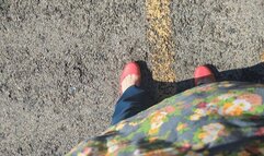 Fifi driving in new red flats show lots of toe cleavage and heel popping *new*