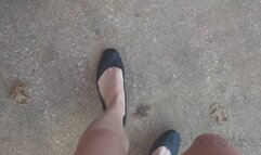 Fifi cranking her SUV in black ballet flats with lots of heel popping begging and talking *new*