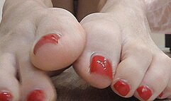 Red nail polished fingers! MP4