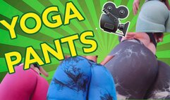 Yoga pants trying on