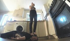 Trampled By Chelsea In Her Black Patent Platform Mary Jane High Heels FLOOR CAM (4K)