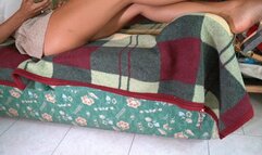 Beauty woman in a dirty slippers sloes licker and barefeet worship