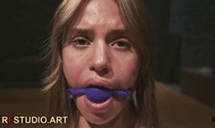 Lali - Beautiful Submissive girl in Kneeling Reverse Prayer with Ballgag (FULL HD MP4)