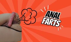ANAL MASTURBATION WITH FARTS + GIRL WITH GLASSES