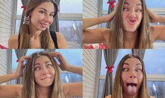 Making silly faces, eyes crossed (custom video)