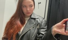 put on leather jacket