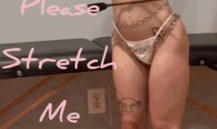 MP4 Petite slender almost naked submissive girl bound n stretched