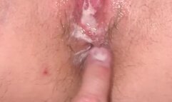 Closeup playing with my creampie