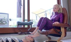 Amazing Harley (Khaleesi From Ukraine) - Purple Catwoman Dominate Man On Armchair - Part 2 - Russian Language - 4K