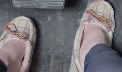 Drive me wild in those plaid moccasins