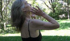 Lilly, her hair, her sexy granny back muscles