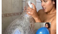 a cold shower with balloons 16'