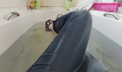 Soaking wet sneakers and dirty white socks