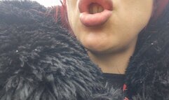 huge burps from the sensual lips of Lavinia outdoor