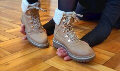 Winter Boots Hand Trampling (Full HD)