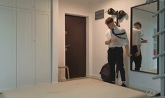 Suit and tie KO put on his knees