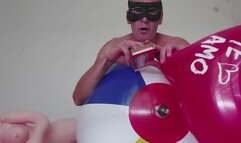 Beach ball and balloons