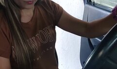 Jarlyn cranks her Chevrolet Aveo to start