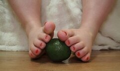 Total silence: playing with avocado with my toes