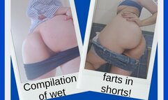 Compilado de gases largos, húmedos en shorts!