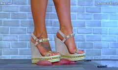 Crushing His Cock & Balls Under My Louboutin Wedges - Bug Cam - A127BUG