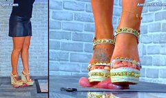 Crushing His Cock & Balls Under My Louboutin Wedges - Split Cam - A127SPLIT