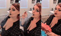 Smoking while prepping dinner