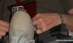 When i put my tennis shoes on, he knows!